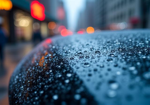Car protected by wax in winter weather