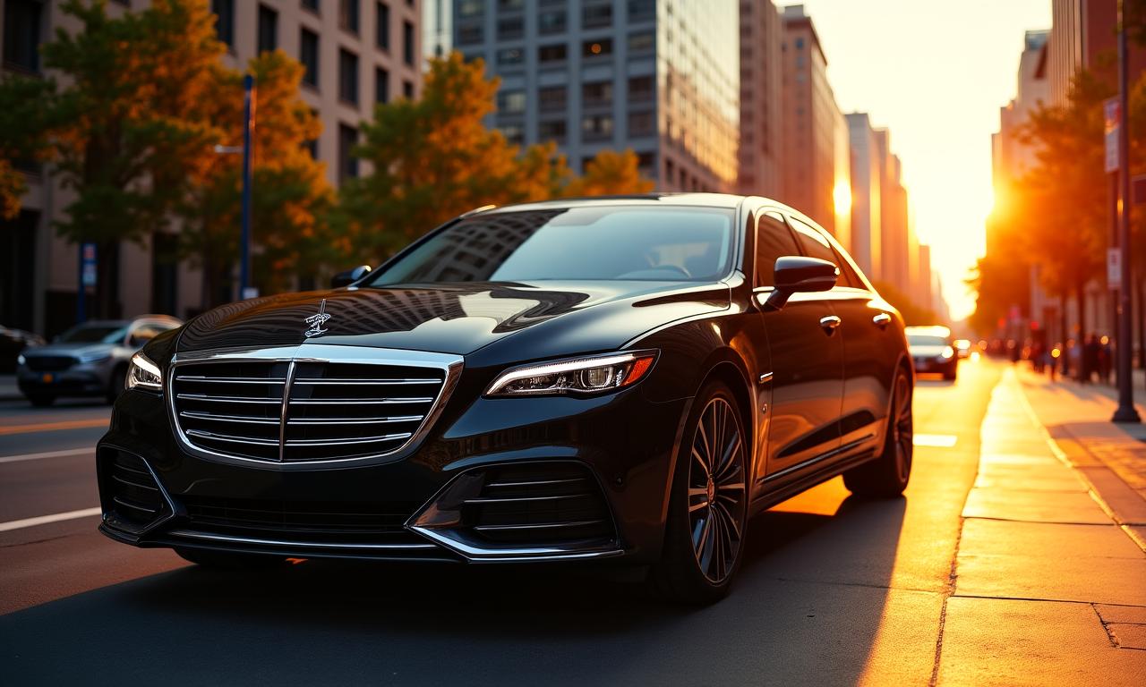 Shiny luxury car in New York City